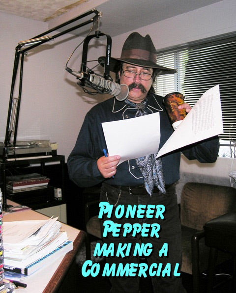 Pioneer Pepper making a radio commercial