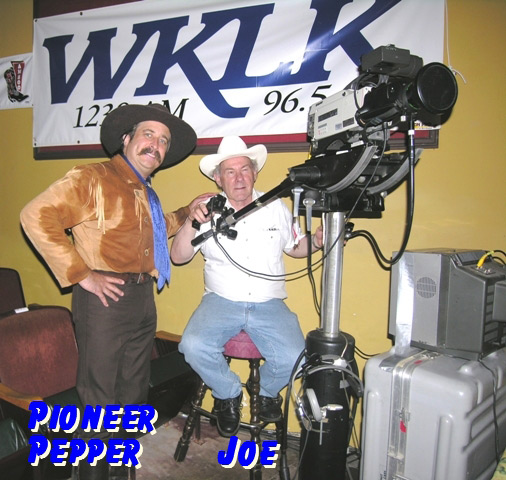 Pioneer Pepper with film crew of Midwest Country TV Show