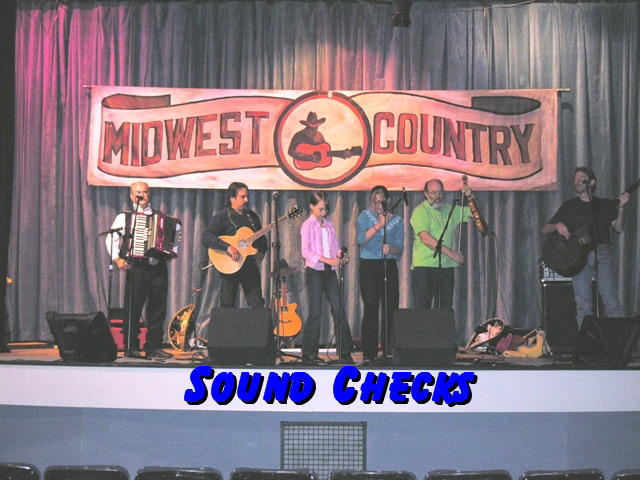 Pioneer Pepper & The Sunset Pioneersat sound check for Midwest Country TV