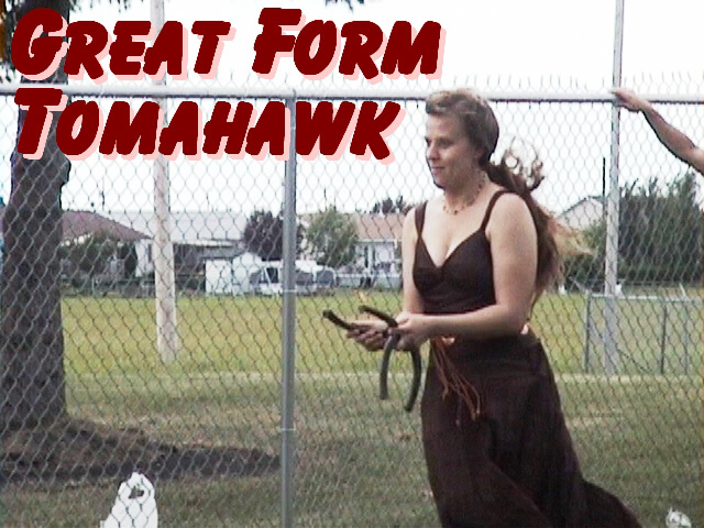 Tomahawk plays horse shoes